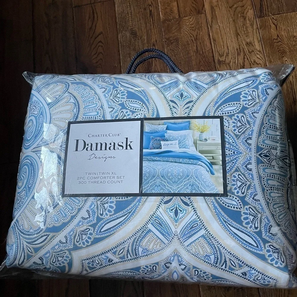 NWT CHARTER CLUB DAMASK Designs Twin/TwinXL 2PC Comforter Set